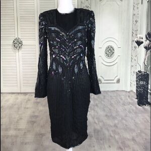 *VTG Mark & John B2  Heavily Beaded Sequins S Dress